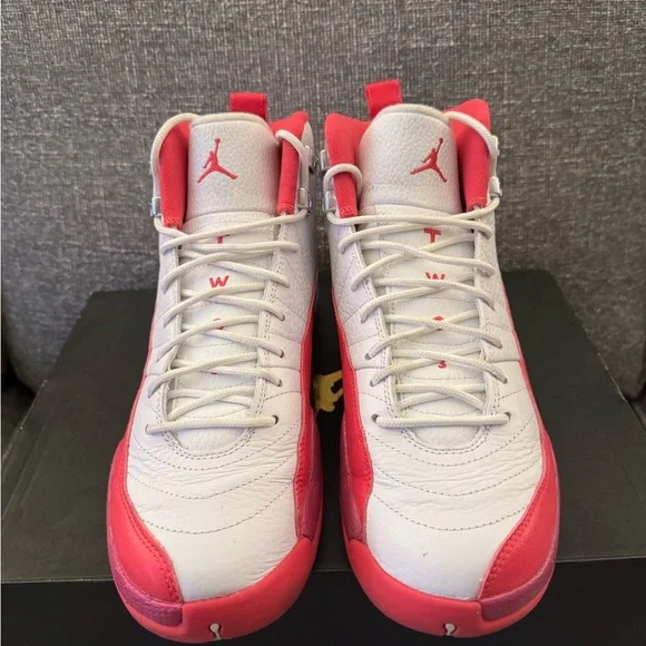 Jordan 12 Kids Sneakers White and Pink